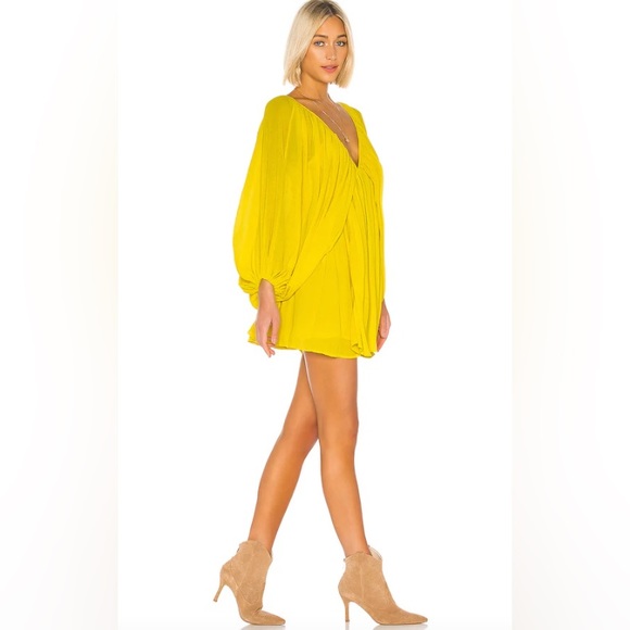 Tularosa REVOLVE Nola Dress Bright Yellow Flowy Mini - Picture 4 of 7